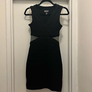 Black bandage dress with mesh cutouts